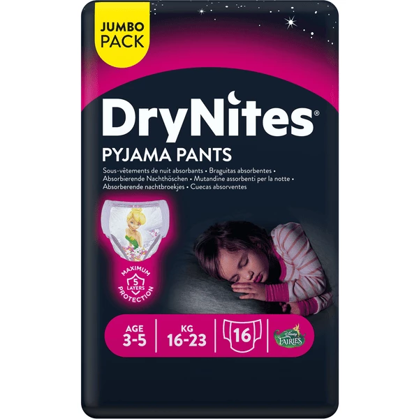 Huggies DryNites Pyjama Pants Einweg Mädchen In Disney Design 3-5 Jahre Jumbopack