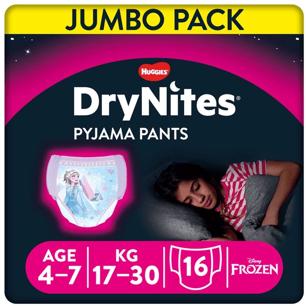 Huggies DryNites Pyjama Pants Einweg Mädchen In Disney Design 4-7 Jahre Jumbopack