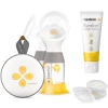 Medela Stillset Elektrische Doppel-Milchpumpe Swing Maxi, Einweg-Stilleinlagen 60 Stück, Brustwarzensalbe Purelan 37g