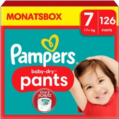 Pampers® Pampers Baby-Dry Pants, Gr. 7 Extra Large, 17kg+, Monatsbox (1 X 126 Pants)