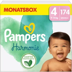 Pampers® Pampers Harmonie Gr. 4, 9-14 Kg, Monatsbox (1x174 Windeln)