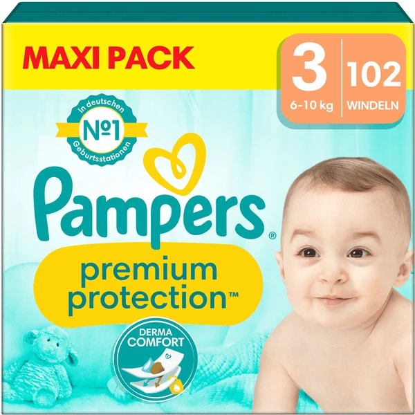 Pampers® Pampers Premium Protection, Gr. 3 Midi, 6-10kg, Maxi Pack (1x 102 Windeln)