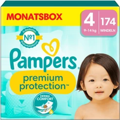 Pampers® Pampers Premium Protection, Gr. 4 Maxi, 9-14kg, Monatsbox (1x 174 Windeln)