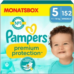 Pampers® Pampers Premium Protection, Gr. 5 Junior, 11-16kg, Monatsbox (1x 152 Windeln)