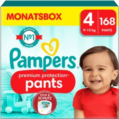 Pampers® Pampers Premium Protection Pants, Gr. 4, 9-15kg, Monatsbox (1x 168 Windeln)
