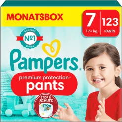 Pampers® Pampers Premium Protection Pants, Gr. 7, 17kg+, Monatsbox (1x 123 Pants)